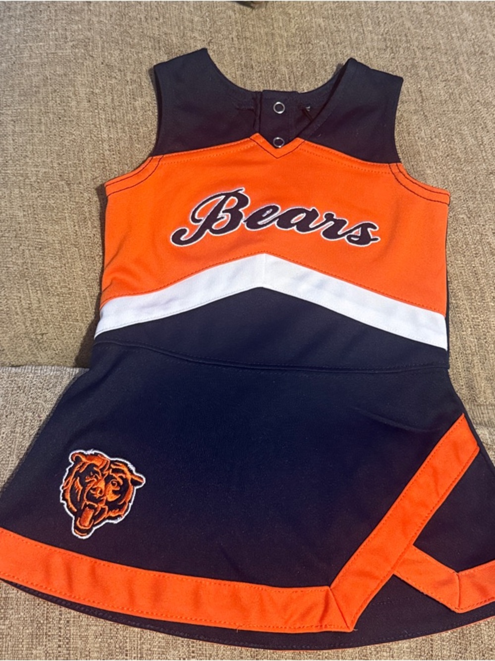 Chicago Bears Baby Girls' Orange & Navy Cheer Dress 12m